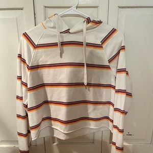 L striped cropped hoodie